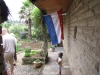 Wat een ontvangst bij het huis van Cor, zelfs de vlag hing uit!